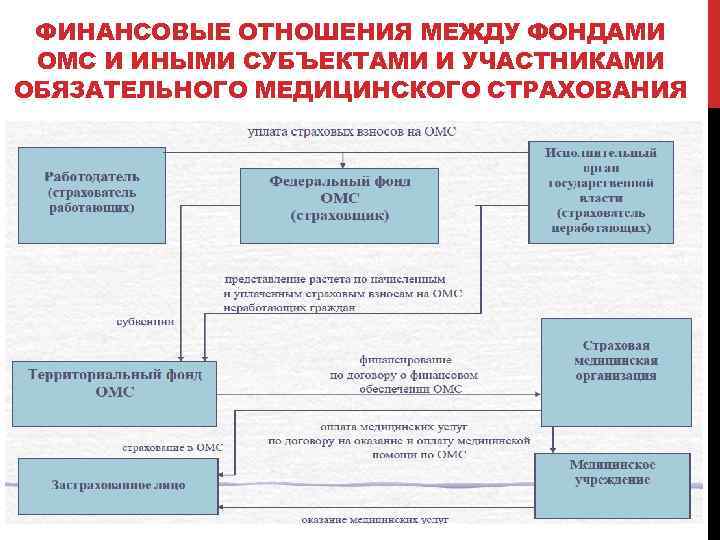 ФИНАНСОВЫЕ ОТНОШЕНИЯ МЕЖДУ ФОНДАМИ ОМС И ИНЫМИ СУБЪЕКТАМИ И УЧАСТНИКАМИ ОБЯЗАТЕЛЬНОГО МЕДИЦИНСКОГО СТРАХОВАНИЯ 