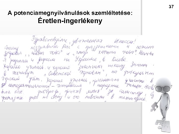 37 A potenciamegnyilvánulások szemléltetése: Éretlen-ingerlékeny 