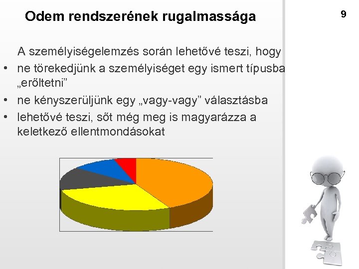 Odem rendszerének rugalmassága A személyiségelemzés során lehetővé teszi, hogy • ne törekedjünk a személyiséget
