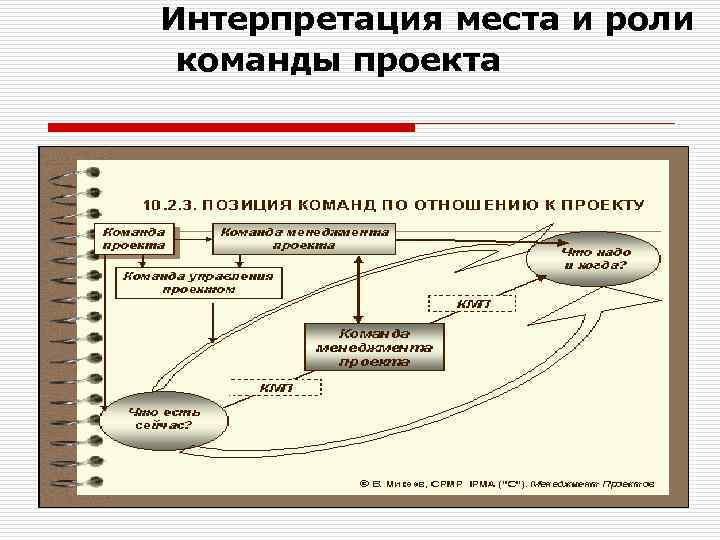 Интерпретация места и роли команды проекта 