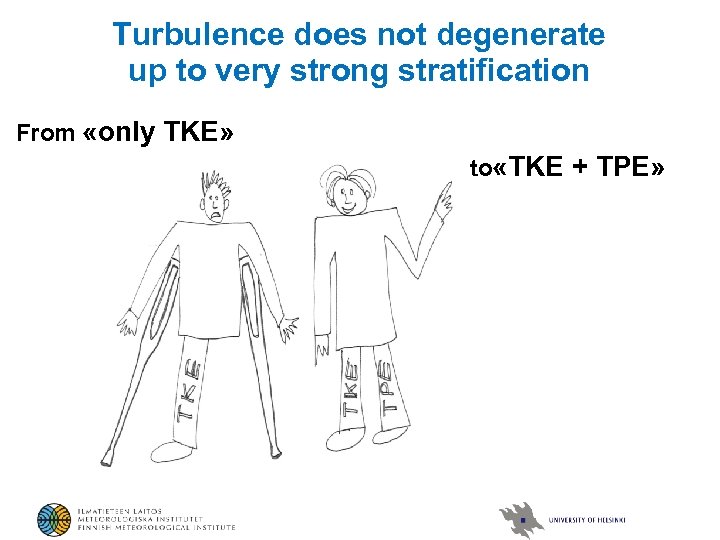 Turbulence does not degenerate up to very strong stratification From «only TKE» to «TKE