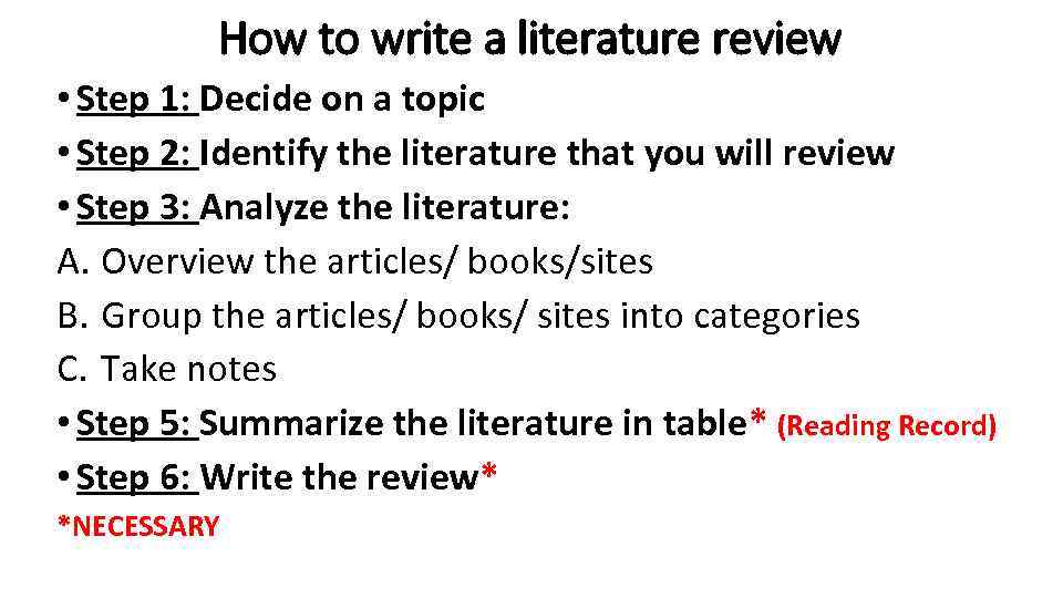 example of argumentative literature review