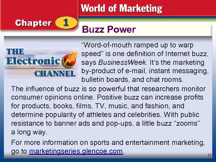 Buzz Power “Word-of-mouth ramped up to warp Operating an e-tail business on an electronic