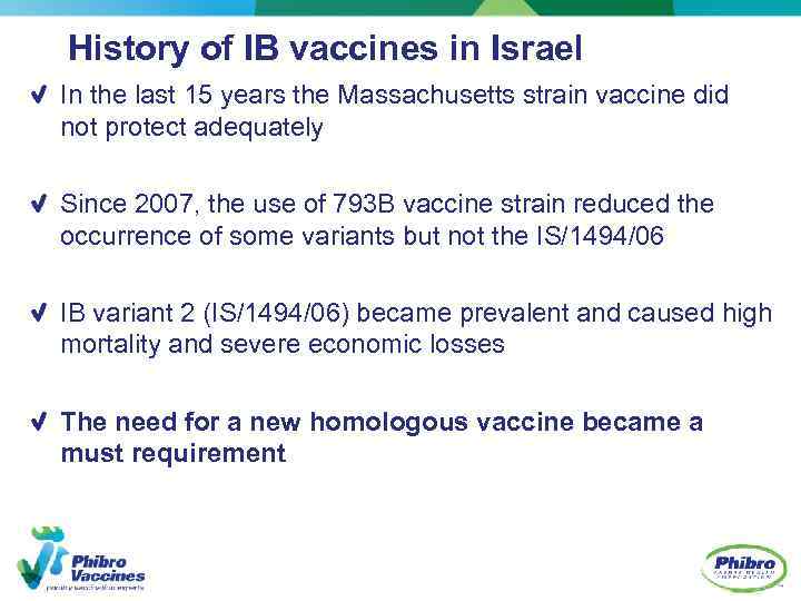 History of IB vaccines in Israel In the last 15 years the Massachusetts strain