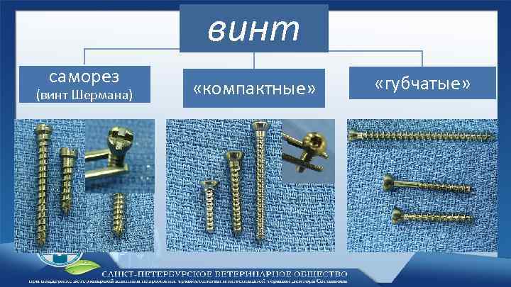 винт саморез (винт Шермана) «компактные» «губчатые» 