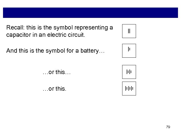 Recall: this is the symbol representing a capacitor in an electric circuit. And this