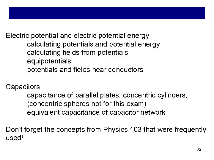 Electric potential and electric potential energy calculating potentials and potential energy calculating fields from