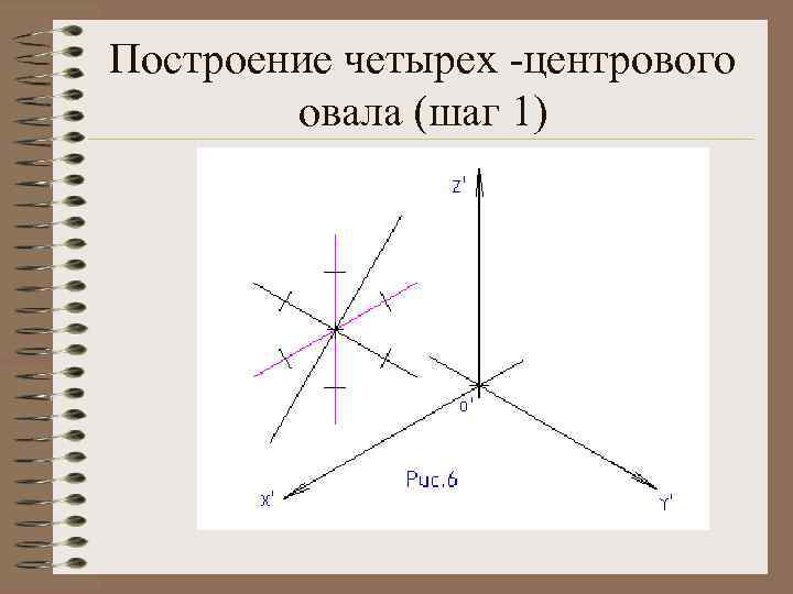 Построение четырех -центрового овала (шаг 1) 