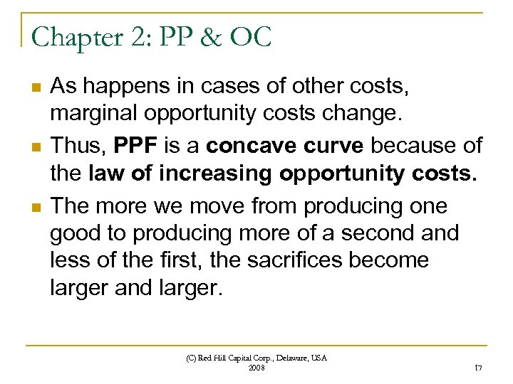 Chapter 2: PP & OC n n n As happens in cases of other