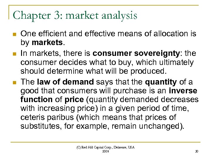 Chapter 3: market analysis n n n One efficient and effective means of allocation