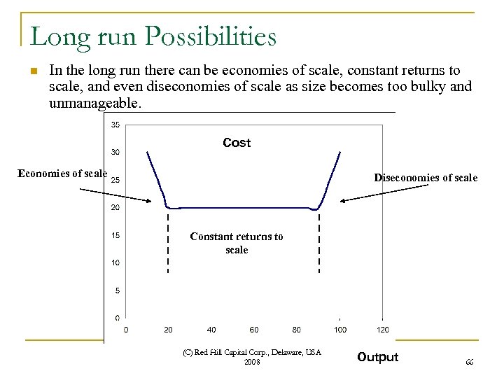 Long run Possibilities n In the long run there can be economies of scale,