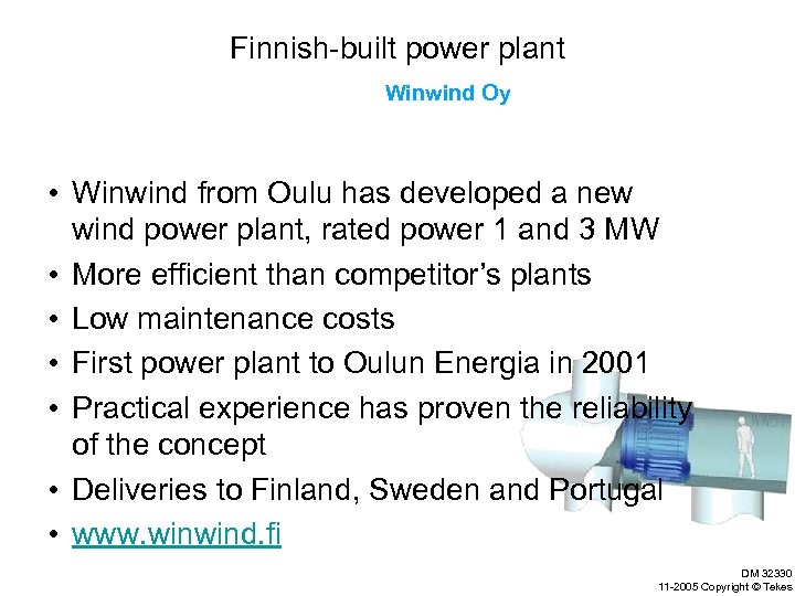 Finnish-built power plant Winwind Oy • Winwind from Oulu has developed a new wind