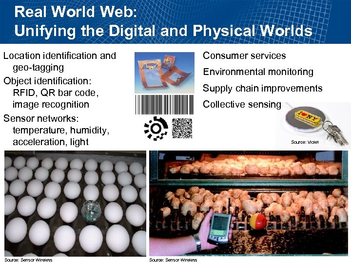 Real World Web: Unifying the Digital and Physical Worlds Location identification and geo-tagging Object