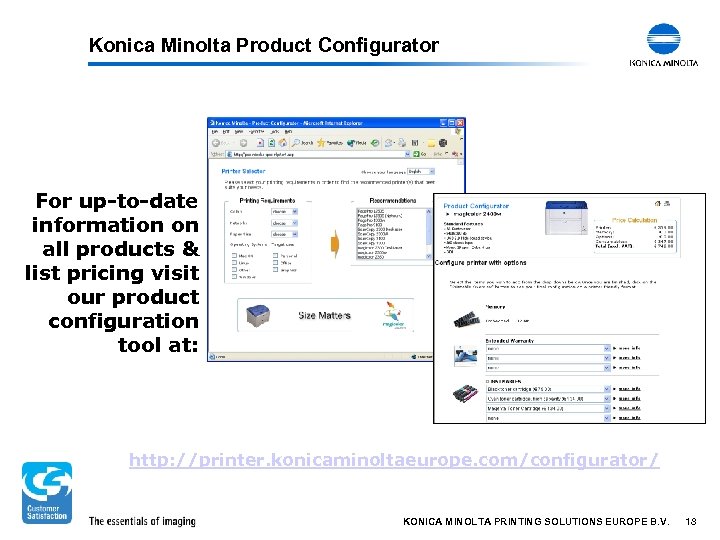 Konica Minolta Product Configurator For up-to-date information on all products & list pricing visit