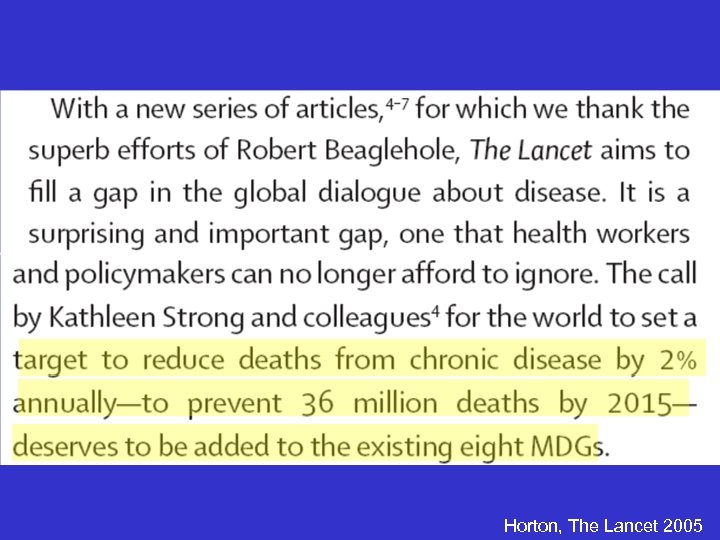 Horton, The Lancet 2005 