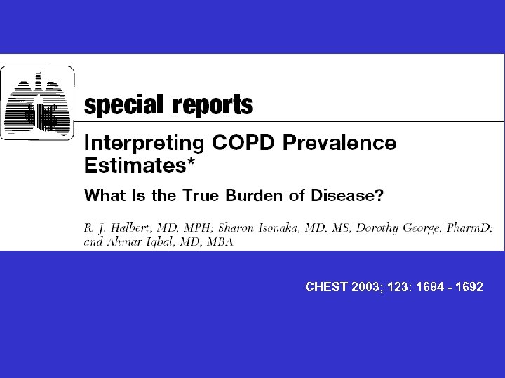 CHEST 2003; 123: 1684 - 1692 