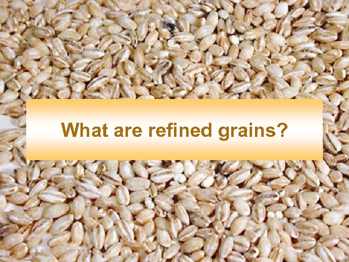 What are refined grains? 