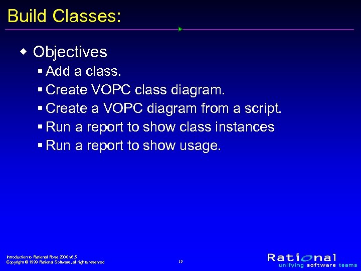 Build Classes: w Objectives § Add a class. § Create VOPC class diagram. §