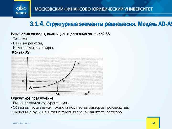 3. 1. 4. Структурные элементы равновесия. Модель AD-AS Неценовые факторы, влияющие на движение по