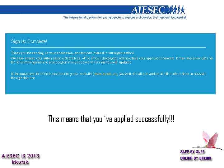 This means that you`ve applied successfully!!! 