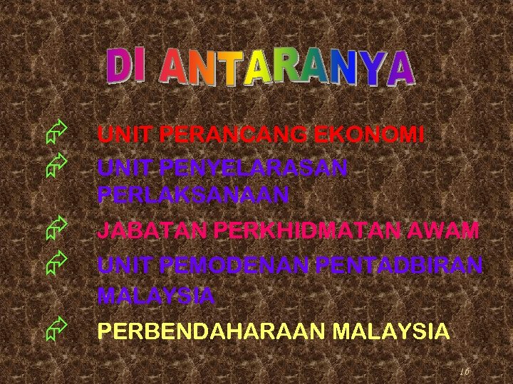 Æ Æ UNIT PERANCANG EKONOMI UNIT PENYELARASAN PERLAKSANAAN Æ Æ JABATAN PERKHIDMATAN AWAM Æ