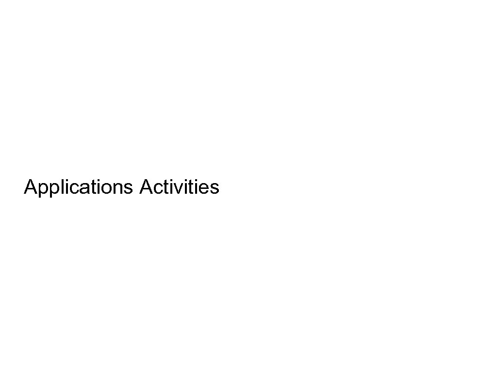 Applications Activities 