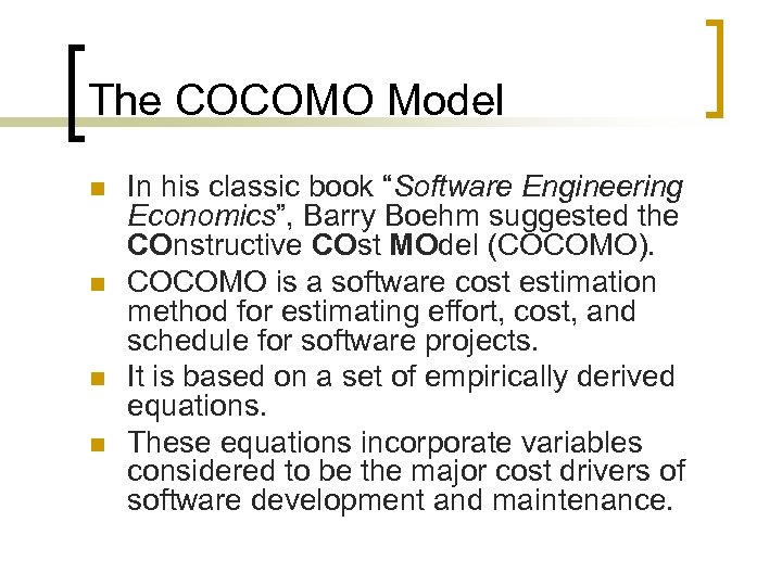 gbarry boehm’s estimation model and the basic cocomo model