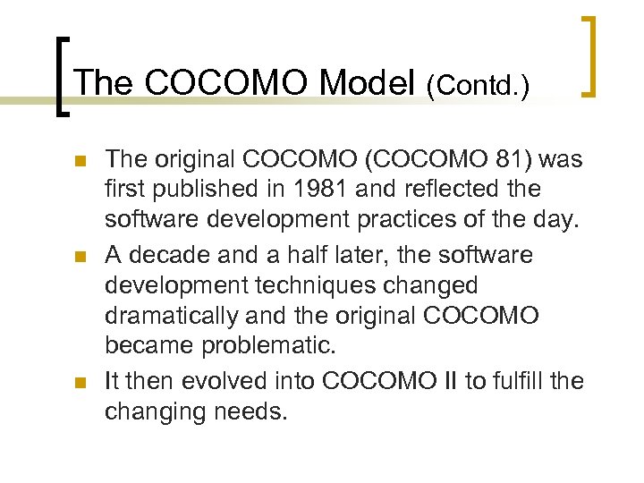 cocomo model in software project management ppt