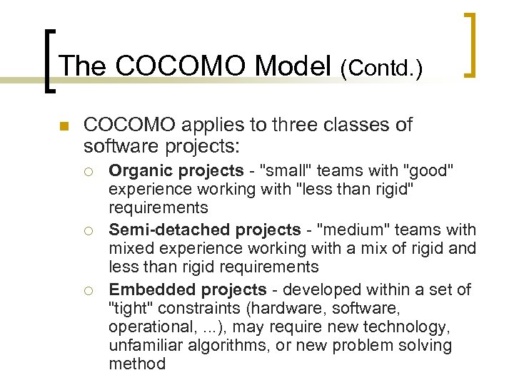 cocomo model for project provider software
