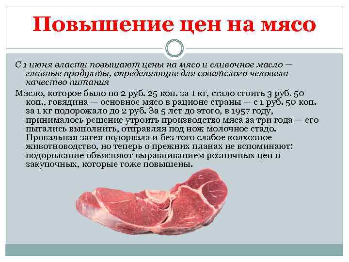 Повышение цен на мясо С 1 июня власти повышают цены на мясо и сливочное