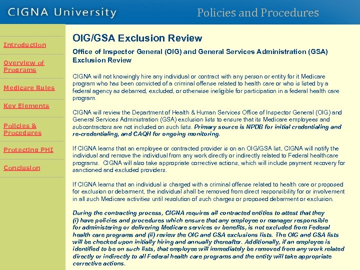 Policies and Procedures Introduction Overview of Programs Introduction Overview Rules Medicare of Programs Key