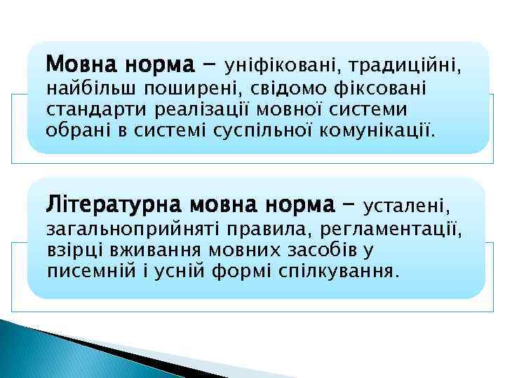 Мовна норма - уніфіковані, традиційні, найбільш поширені, свідомо фіксовані стандарти реалізації мовної системи обрані