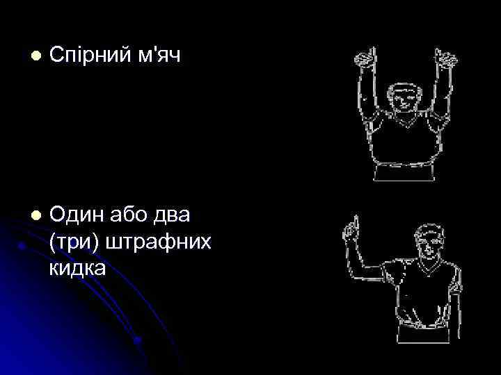 l Спірний м'яч l Один або два (три) штрафних кидка 