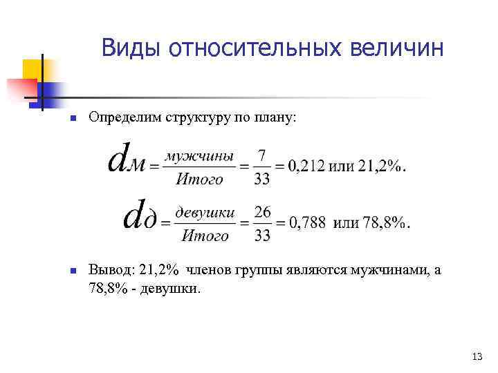 Относительная величина структуры