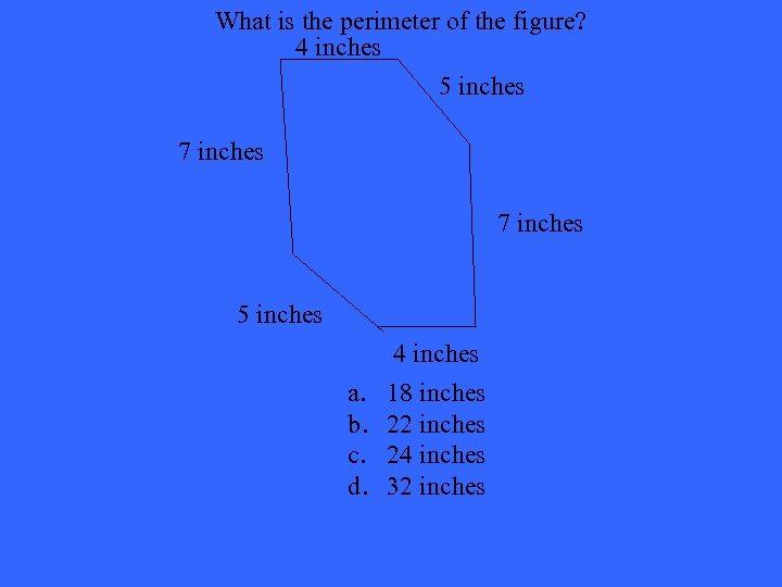 What is the perimeter of the figure? 4 inches 5 inches 7 inches 5