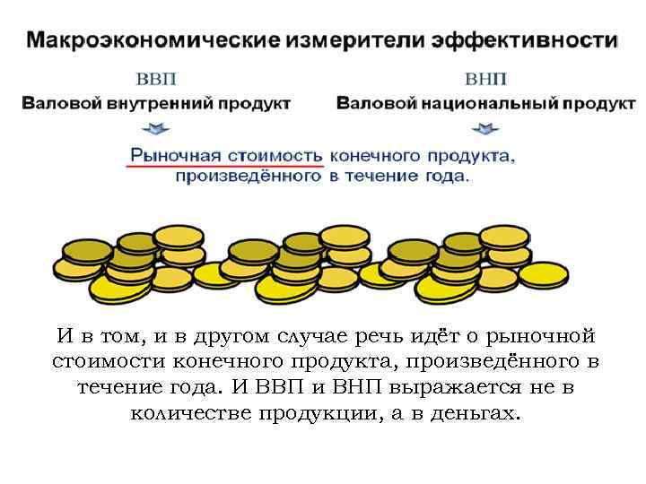 И в том, и в другом случае речь идёт о рыночной стоимости конечного продукта,