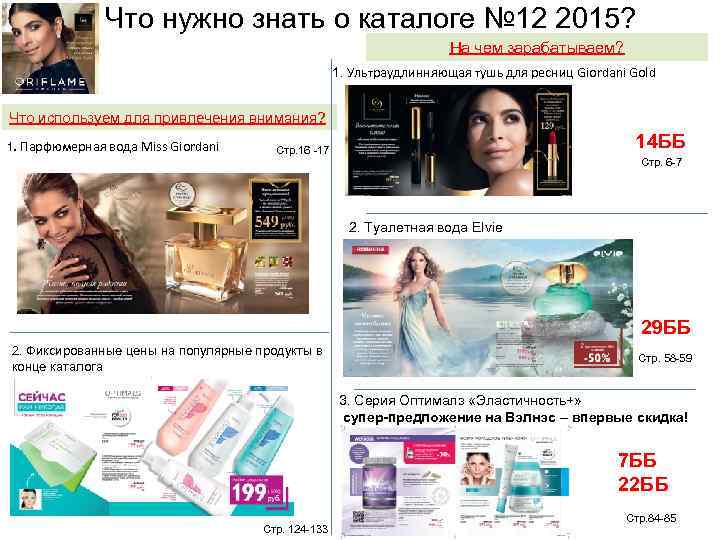 Что нужно знать о каталоге № 12 2015? На чем зарабатываем? 1. Ультраудлинняющая тушь