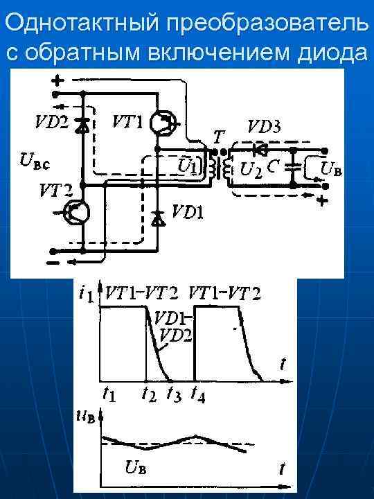 Однотактный преобразователь с обратным включением диода 