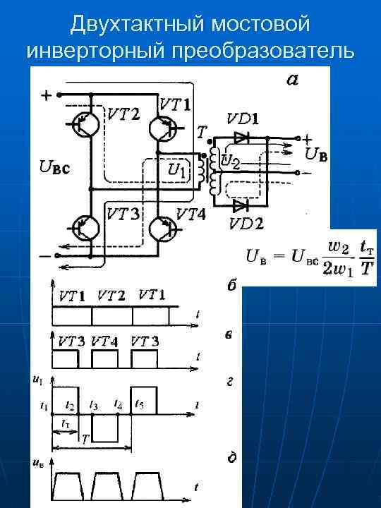 Двухтактный мостовой инверторный преобразователь 