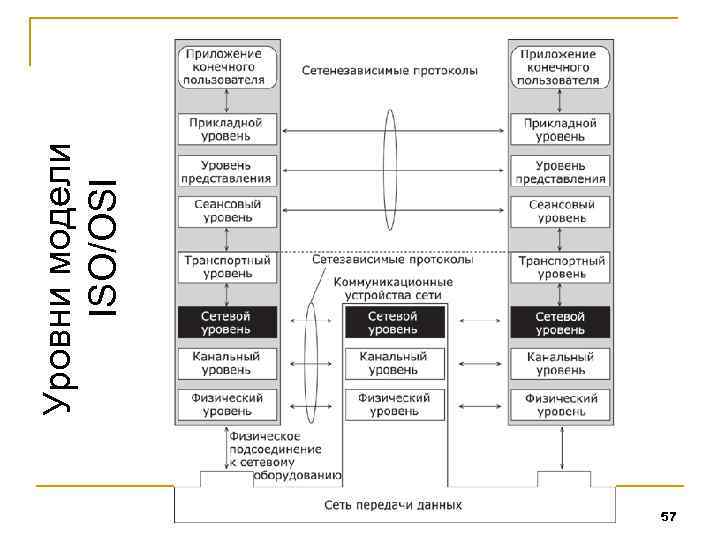 57 Уровни модели ISO/OSI 