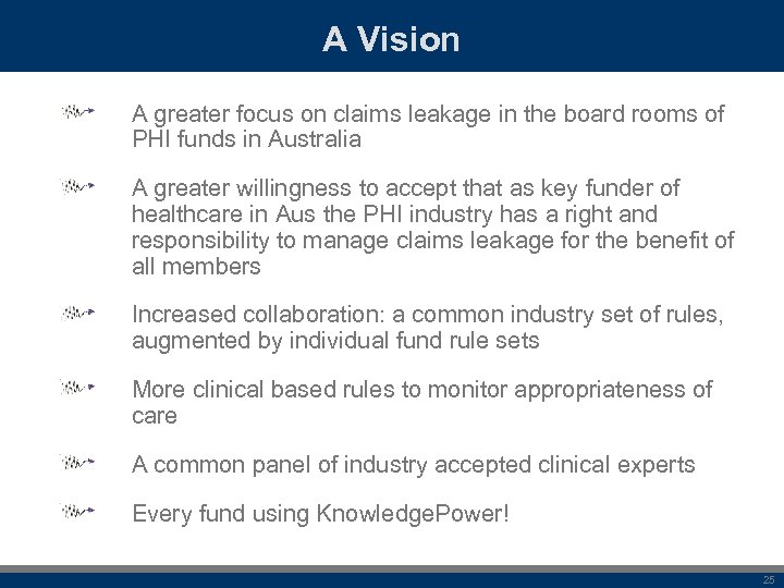 A Vision A greater focus on claims leakage in the board rooms of PHI