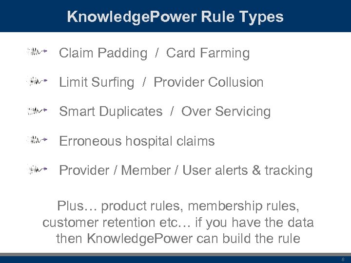 Knowledge. Power Rule Types Claim Padding / Card Farming Limit Surfing / Provider Collusion