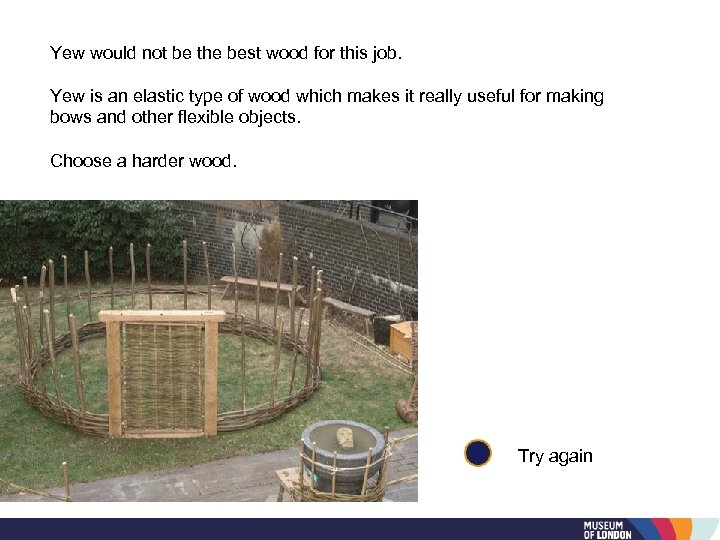 Yew would not be the best wood for this job. Yew is an elastic