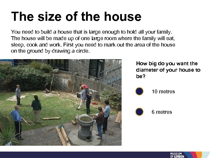 The size of the house You need to build a house that is large