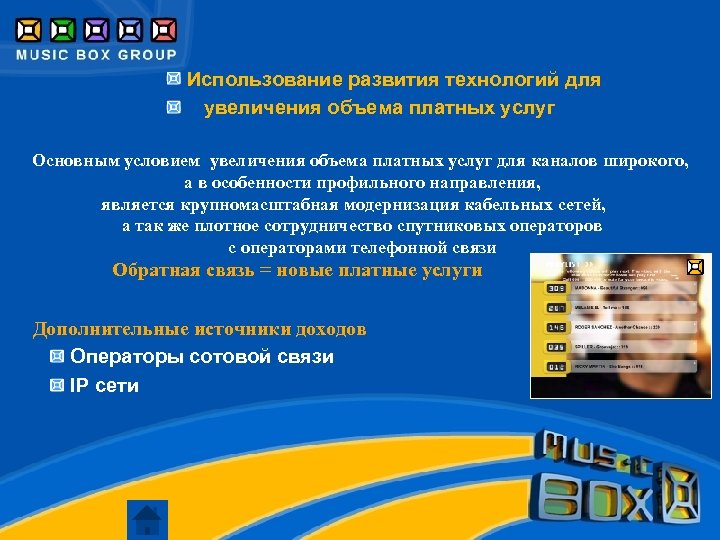 Использование развития технологий для увеличения объема платных услуг Основным условием увеличения объема платных услуг