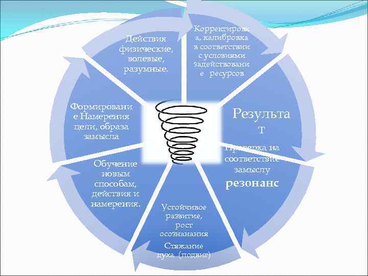 Действия физические, волевые, разумные. Корректировк а, калибровка в соответствии с условиями задействовани е ресурсов