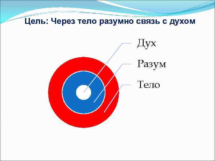 Цель: Через тело разумно связь с духом Дух Разум Тело 