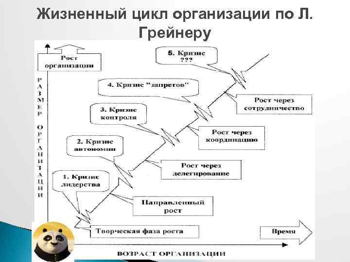 Жизненный цикл организации по Л. Грейнеру 