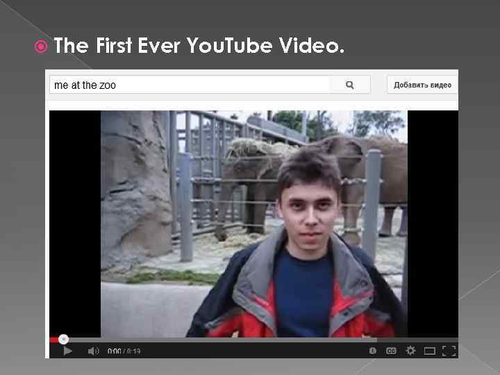  The First Ever You. Tube Video. 