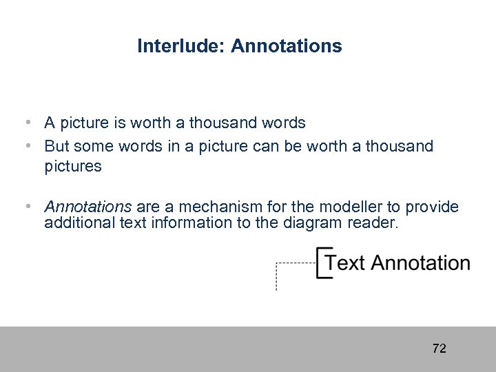 Interlude: Annotations • A picture is worth a thousand words • But some words